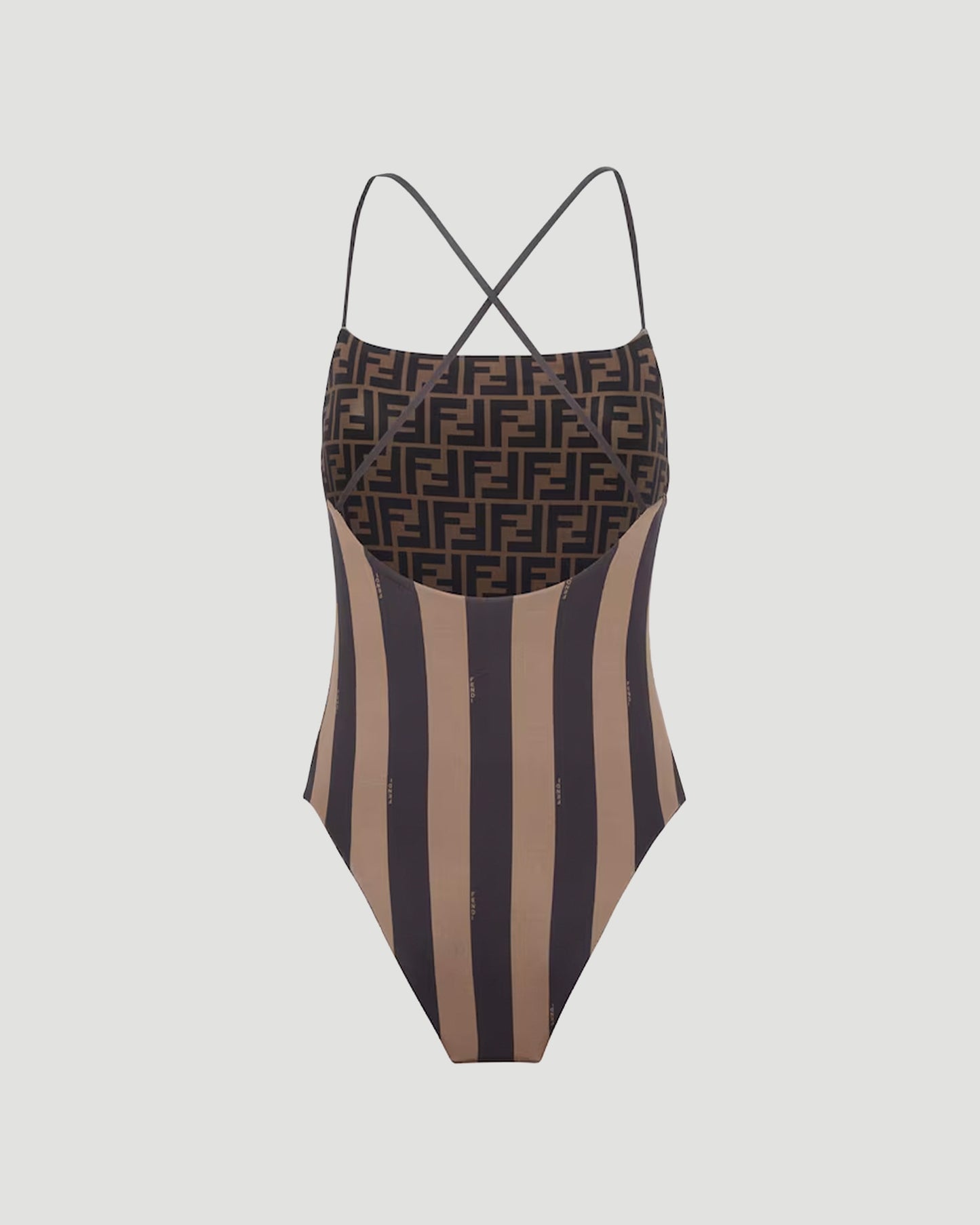 BROWN LYCRA® REVERSIBLE SWIMSUIT