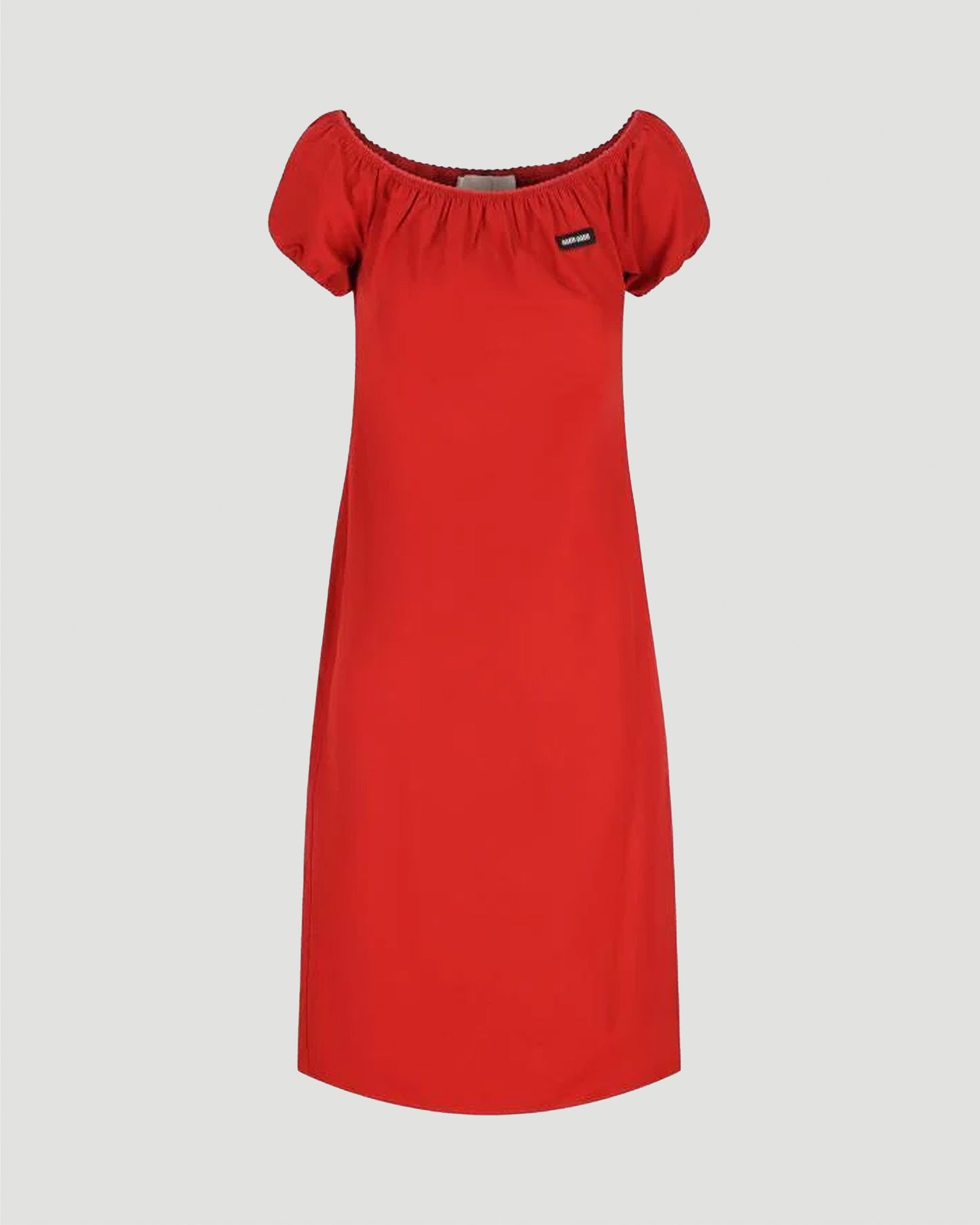 Red Cotton Midi Dress