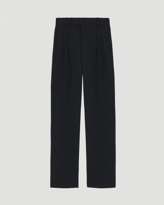 Low-Waisted Cigarette Trousers in Black