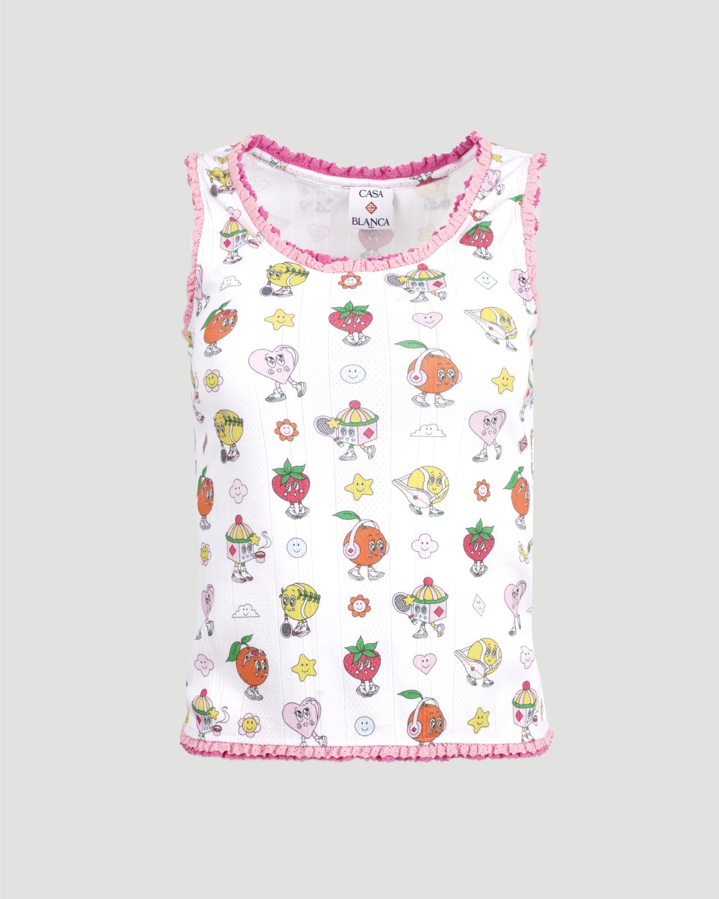 Pointelle Frill Tank Top