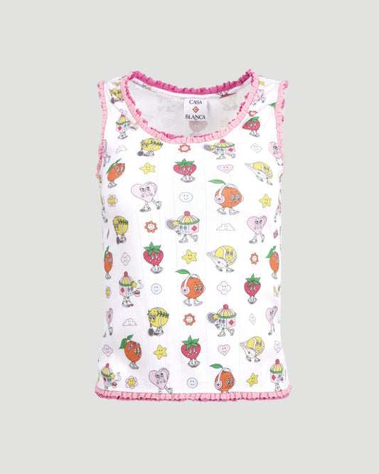 Pointelle Frill Tank Top