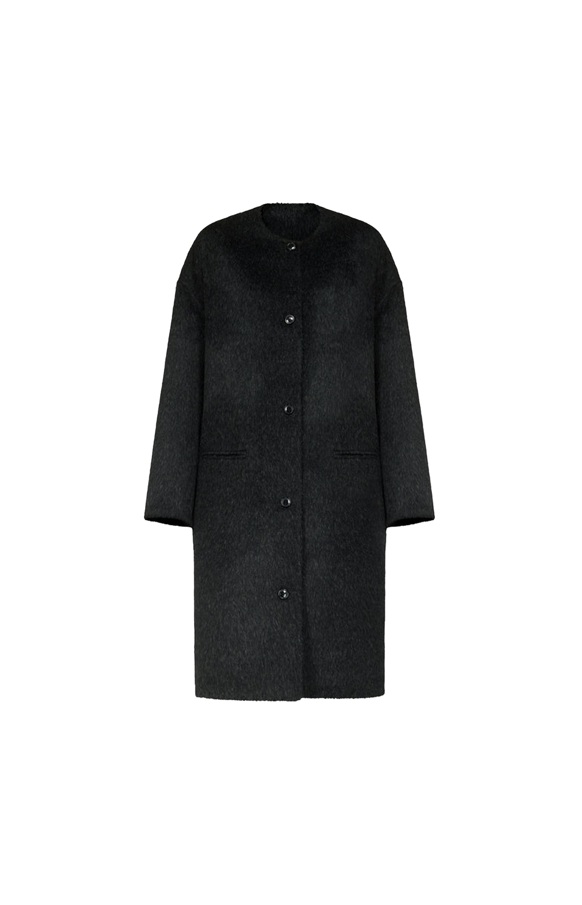Orson Oval-Shaped Midi Coat in Anthracite
