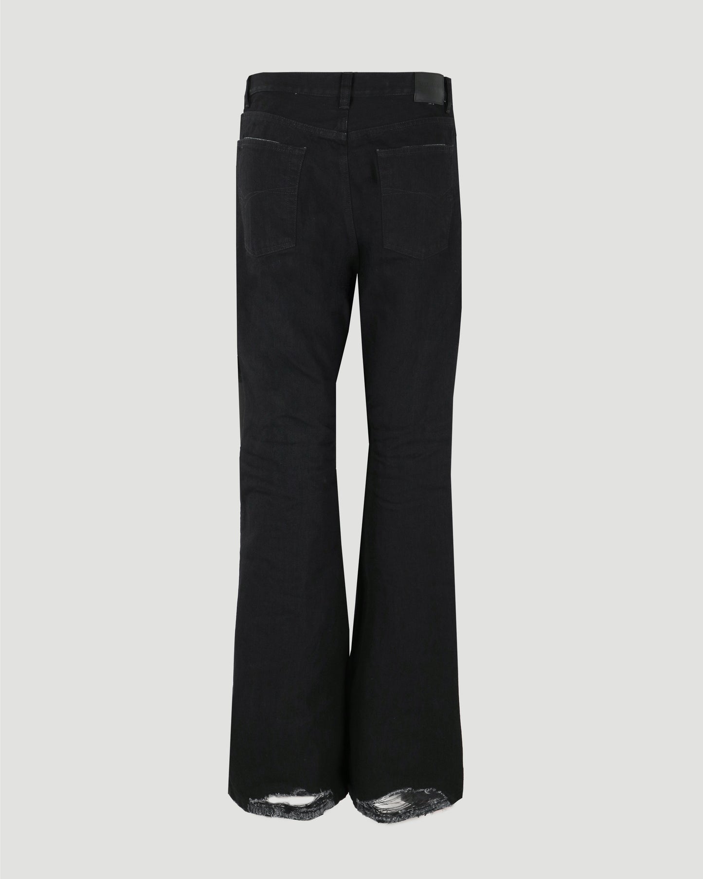 Flared Trousers in black Japanese denim