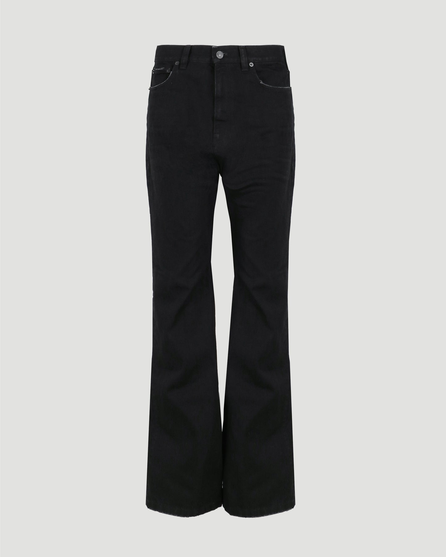 Flared Trousers in black Japanese denim