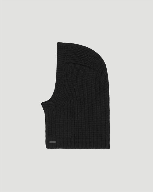 LARGE RIBBED BALACLAVA IN WOOL