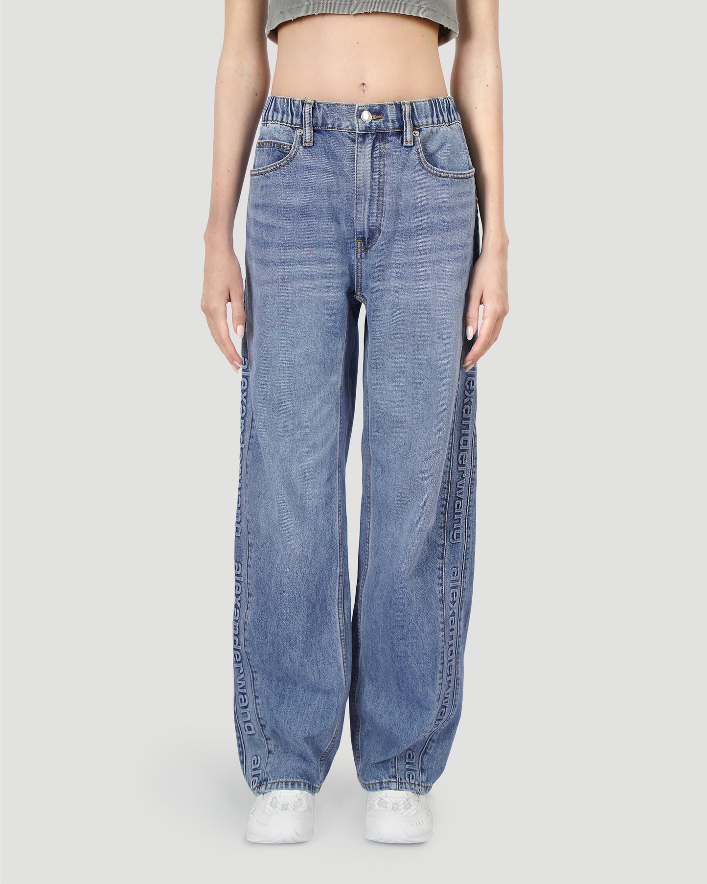 Logo-Embossed Denim Balloon Jogger Pants
