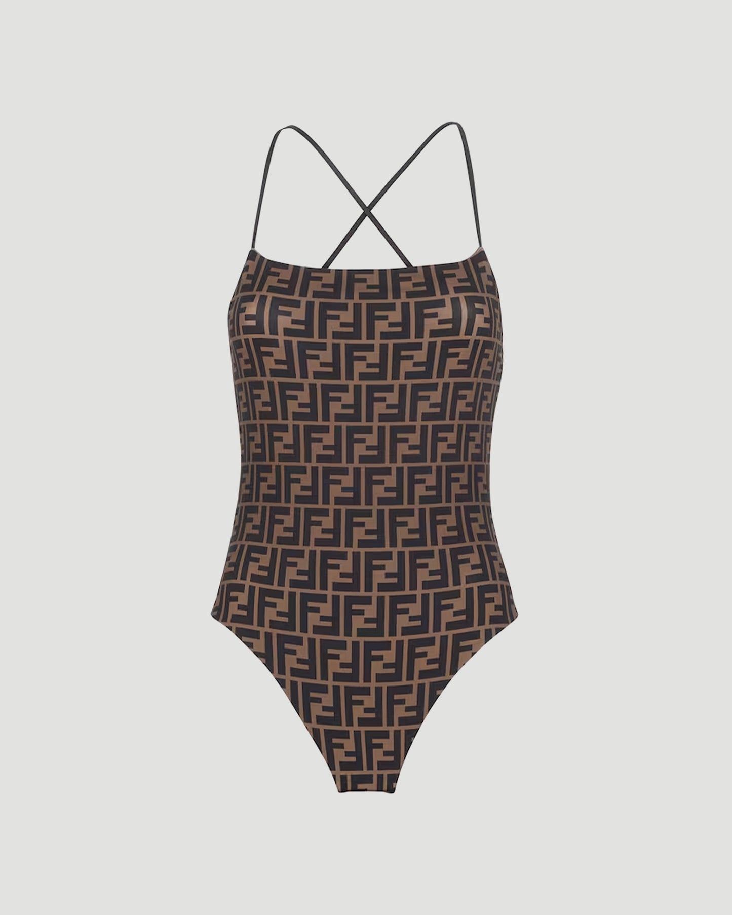 BROWN LYCRA® REVERSIBLE SWIMSUIT