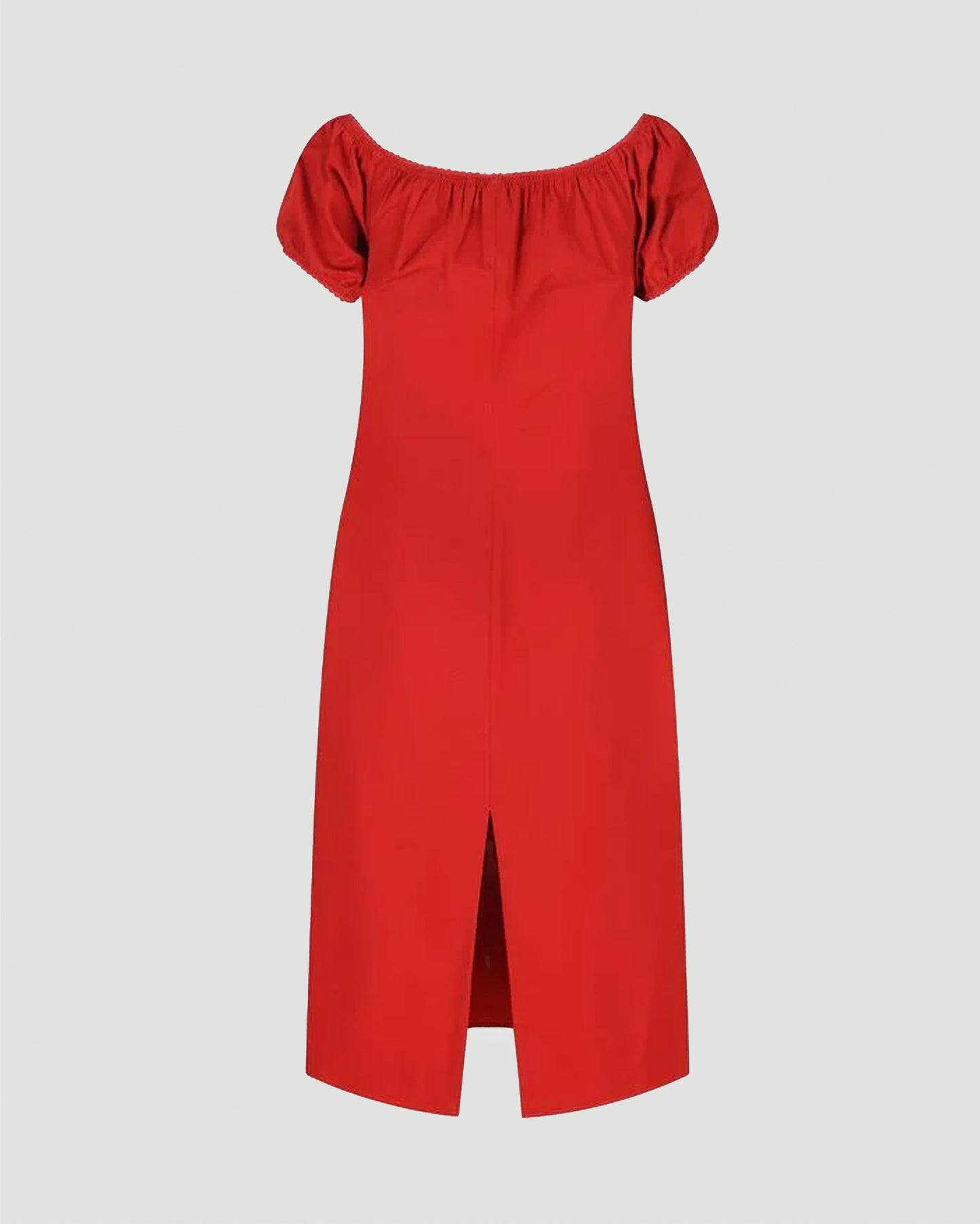 Red Cotton Midi Dress
