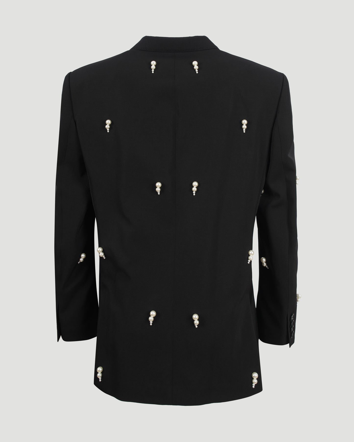 Pearl Embroidery Oversized Double-Breasted Blazer