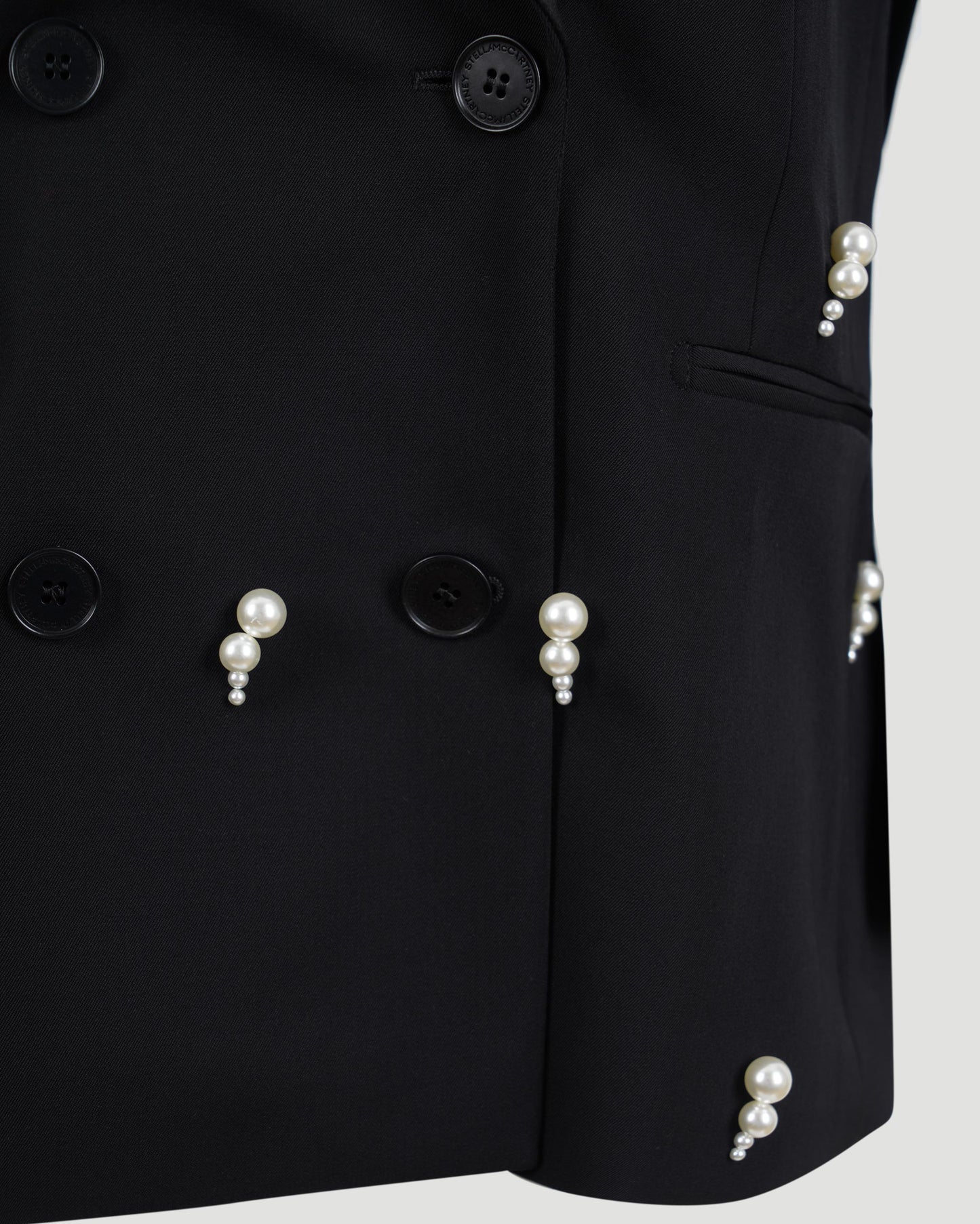 Pearl Embroidery Oversized Double-Breasted Blazer