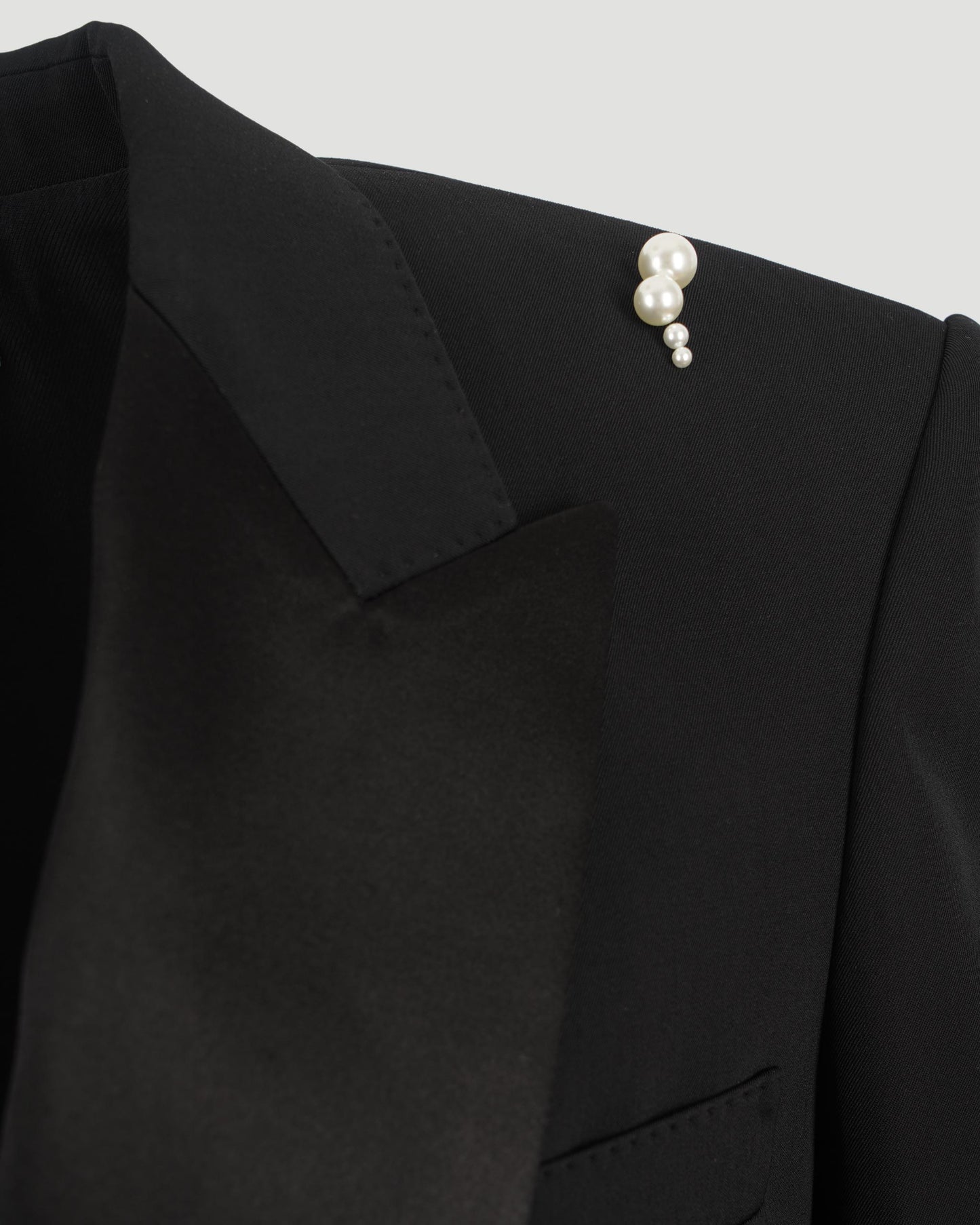 Pearl Embroidery Oversized Double-Breasted Blazer