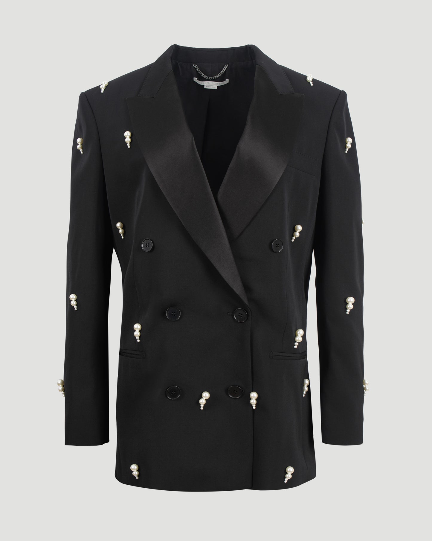 Pearl Embroidery Oversized Double-Breasted Blazer
