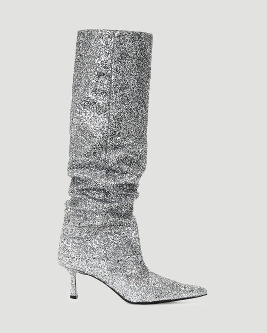 Viola 65 slouch boot in glitter