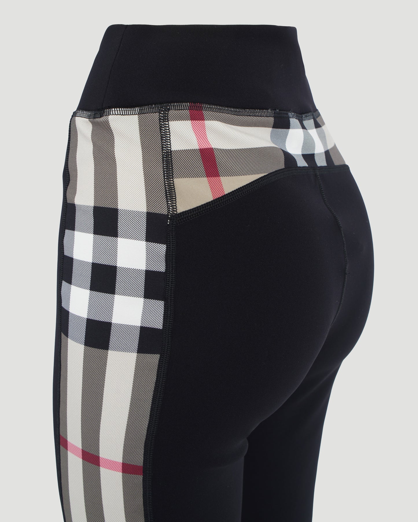 VINTAGE-CHECK PANEL LEGGINGS