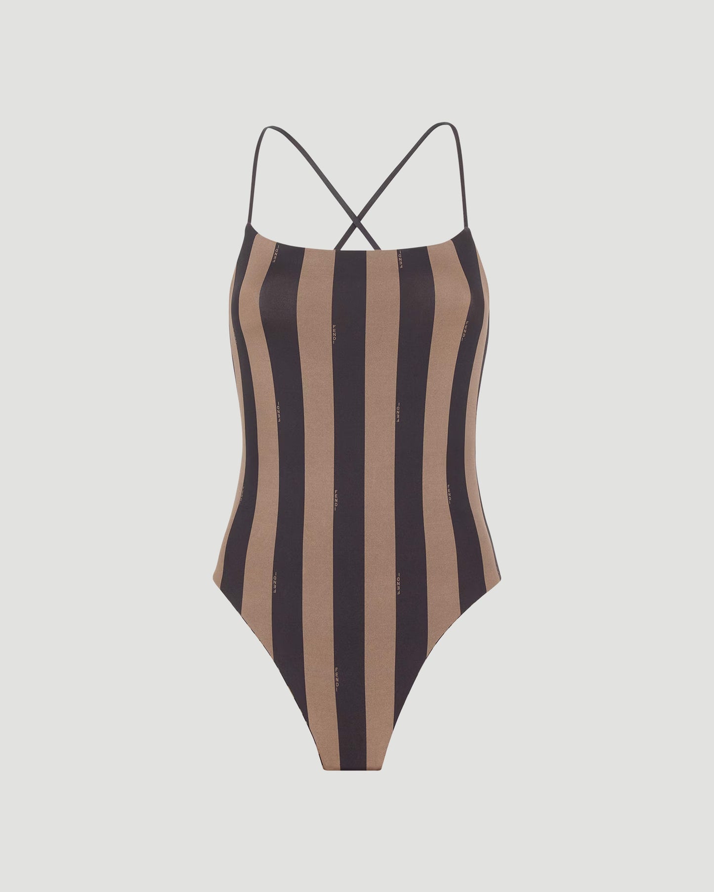 BROWN LYCRA® REVERSIBLE SWIMSUIT