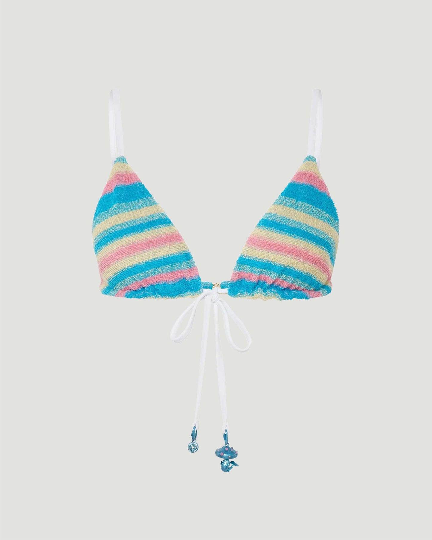 Stripe Towelling Bikini Top