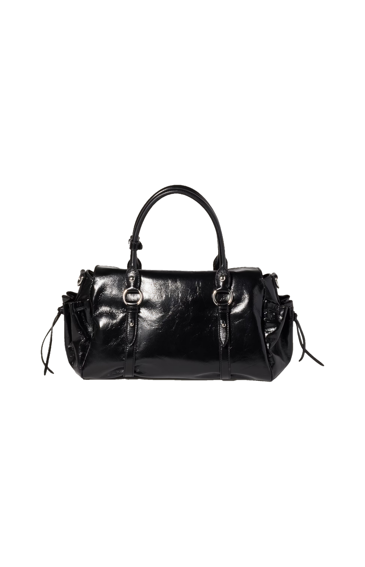 Miu Miu Shiny Leather Handbag in Black — product photo 3