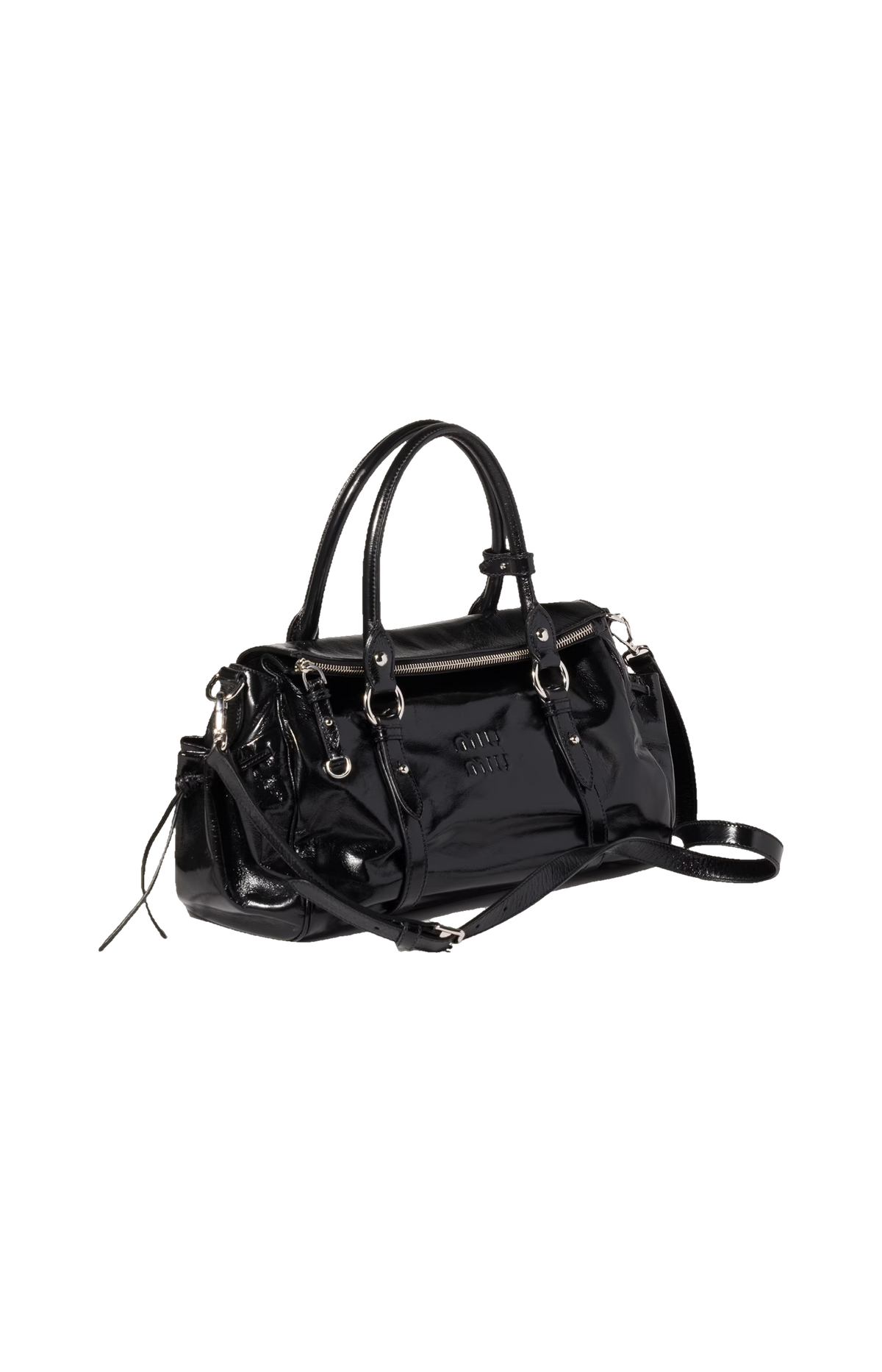 Miu Miu Shiny Leather Handbag in Black — product photo 2