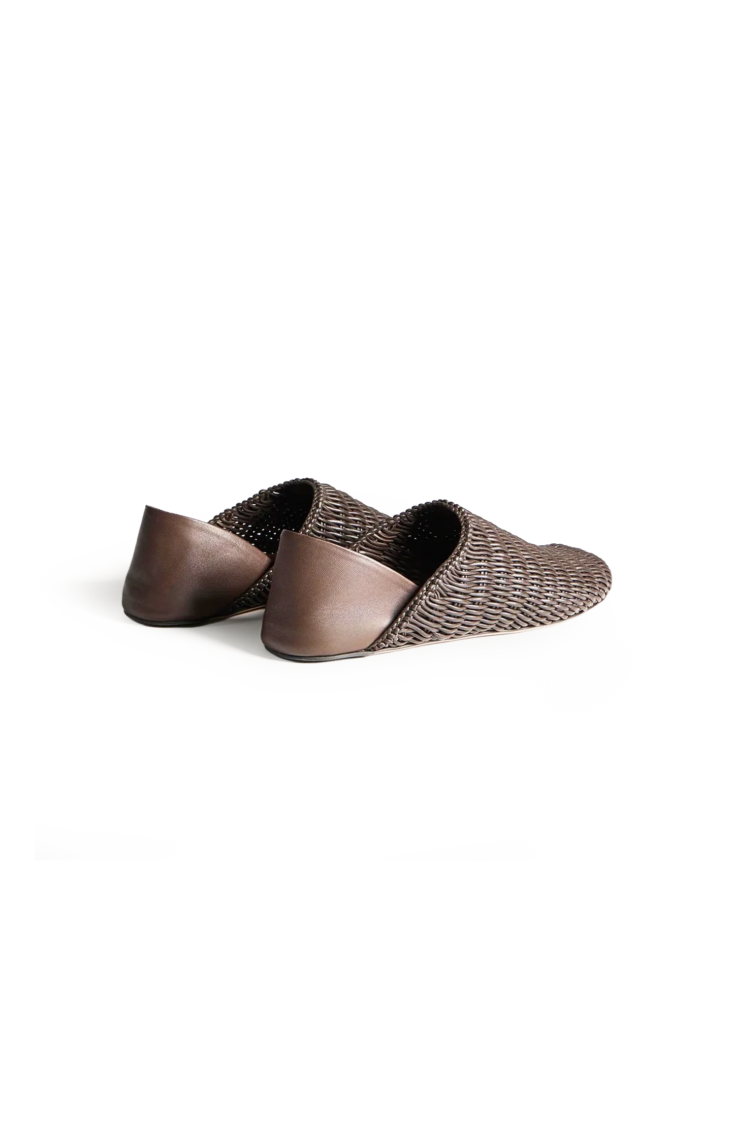 JW Anderson Mens slipper mules in chocolate brown woven leather