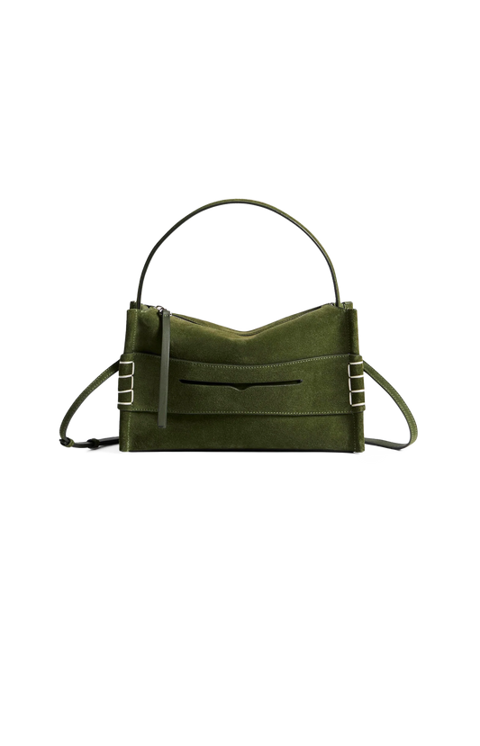 JW Anderson Loafer Bag in Khaki Suede