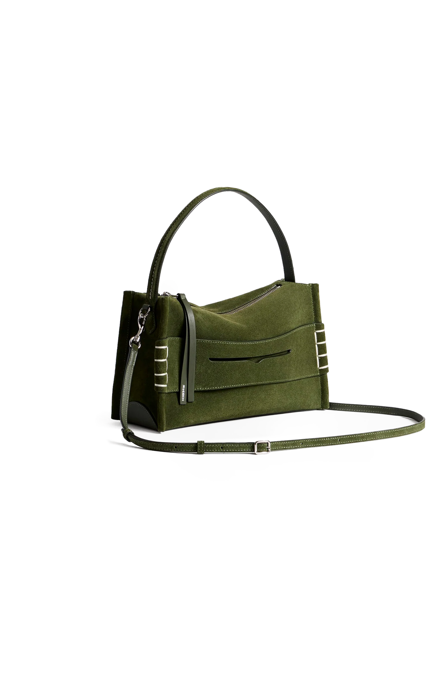 JW Anderson Loafer Bag in Khaki Suede