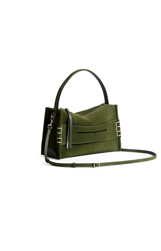 JW Anderson Loafer Bag in Khaki Suede