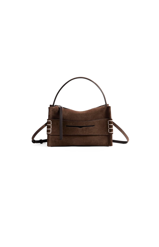 JW Anderson Small Loafer Bag in Brown Suede