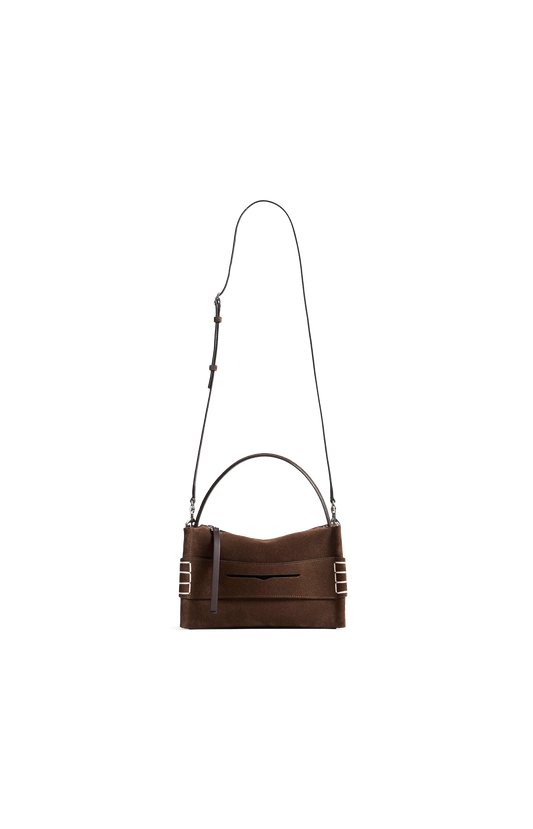 JW Anderson Small Loafer Bag in Brown Suede