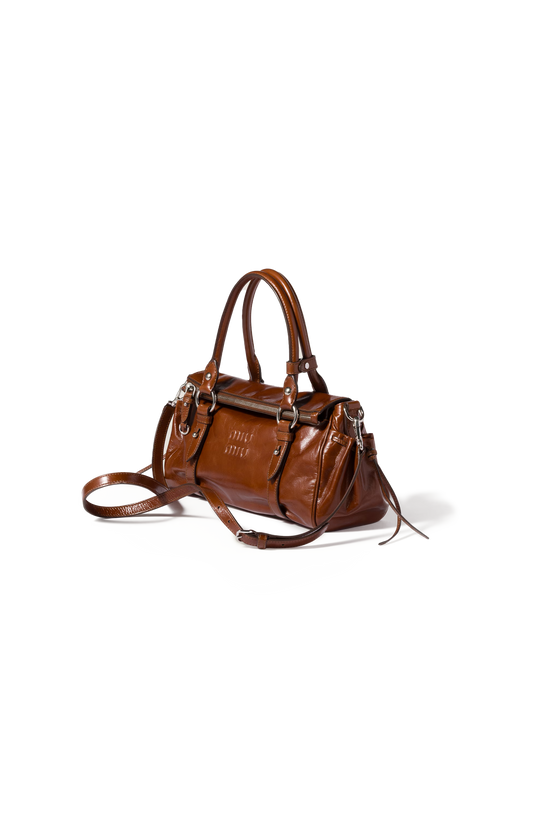 Miu Miu Glossy Leather Handbag in Palisander — product photo 2