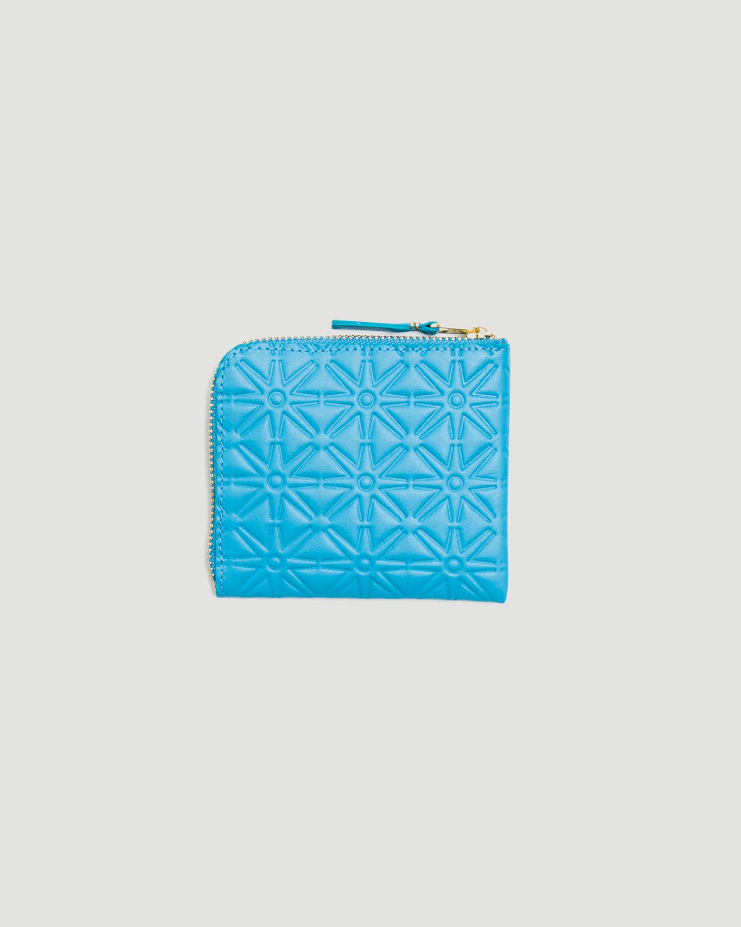 Embossed Leather Line Wallet in Blue