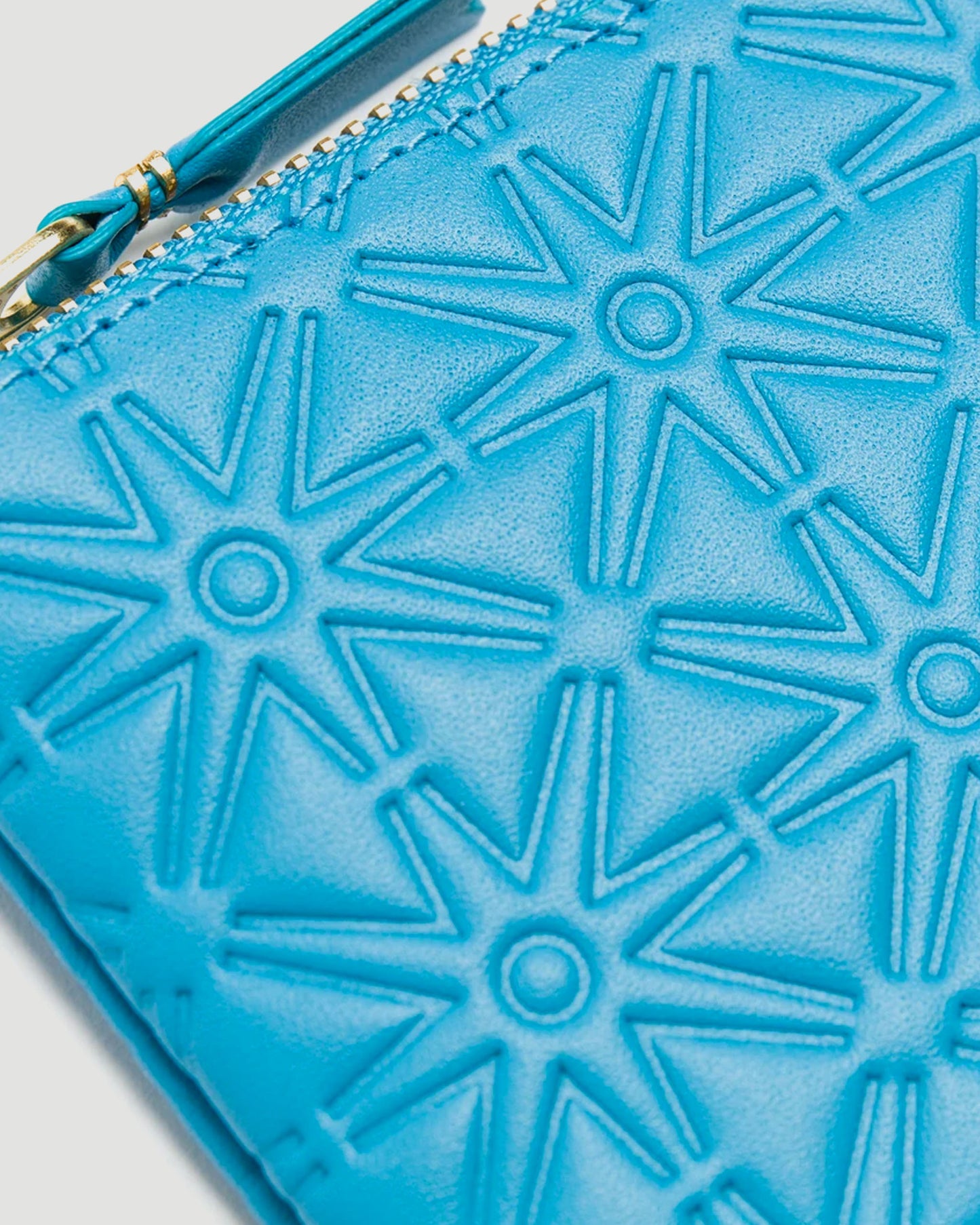 Embossed Leather Line Wallet in Blue