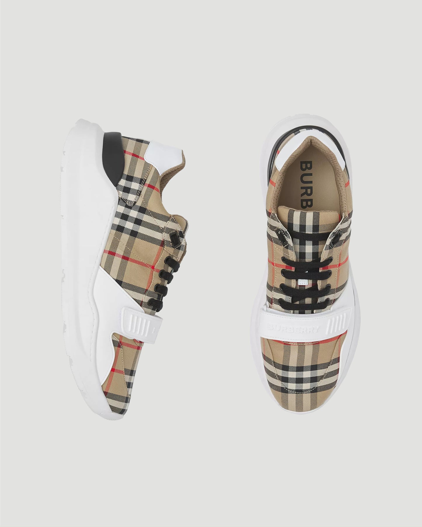 Vintage Check-pattern touch-strap sneakers