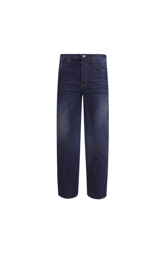 Petit Length Straight-Leg Jeans in Dark Blue