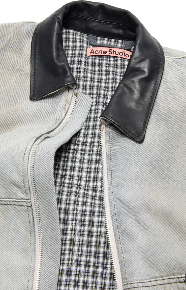 Faded Denim Bomber Jacket