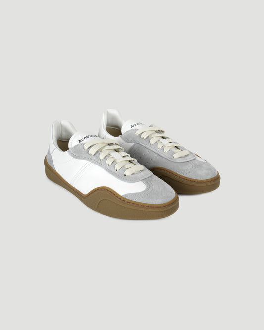 Lace-Up Sneakers in White And Grey
