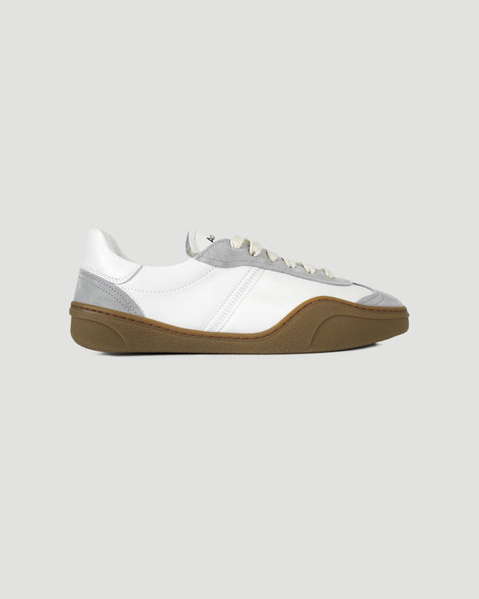 Lace-Up Sneakers in White And Grey
