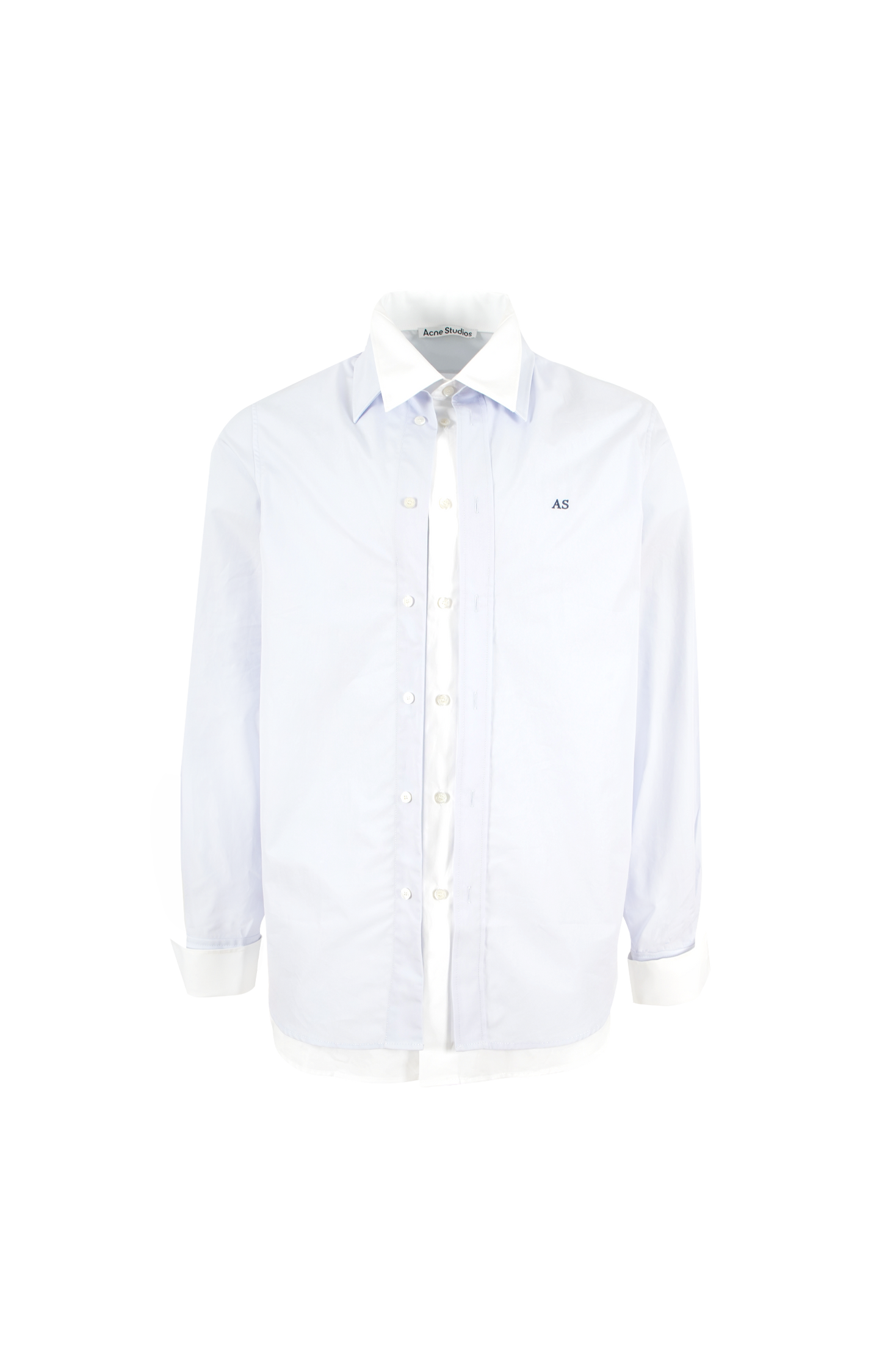 Layered Poplin Button-Up Shirt