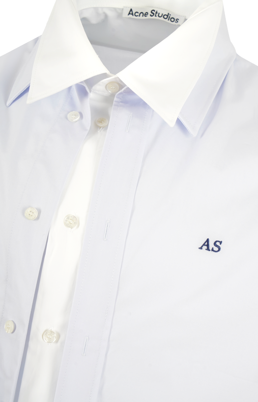 Layered Poplin Button-Up Shirt
