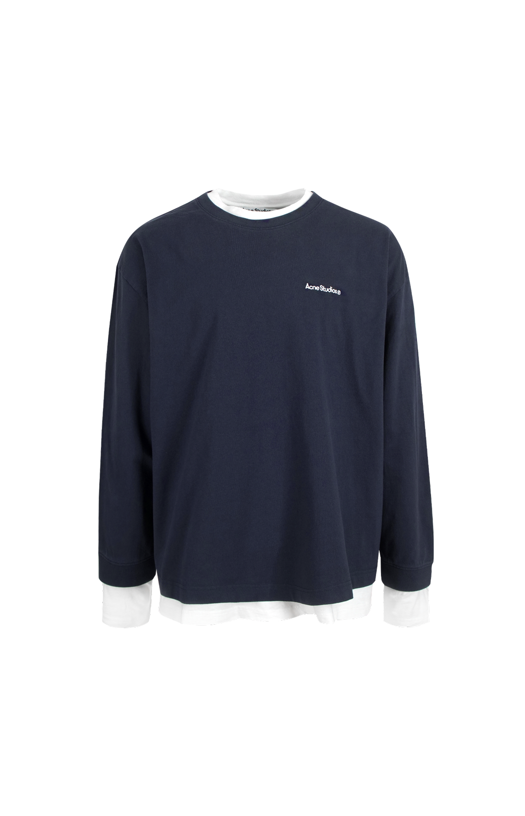 Layered Sweatshirt with Logo in Navy Blue