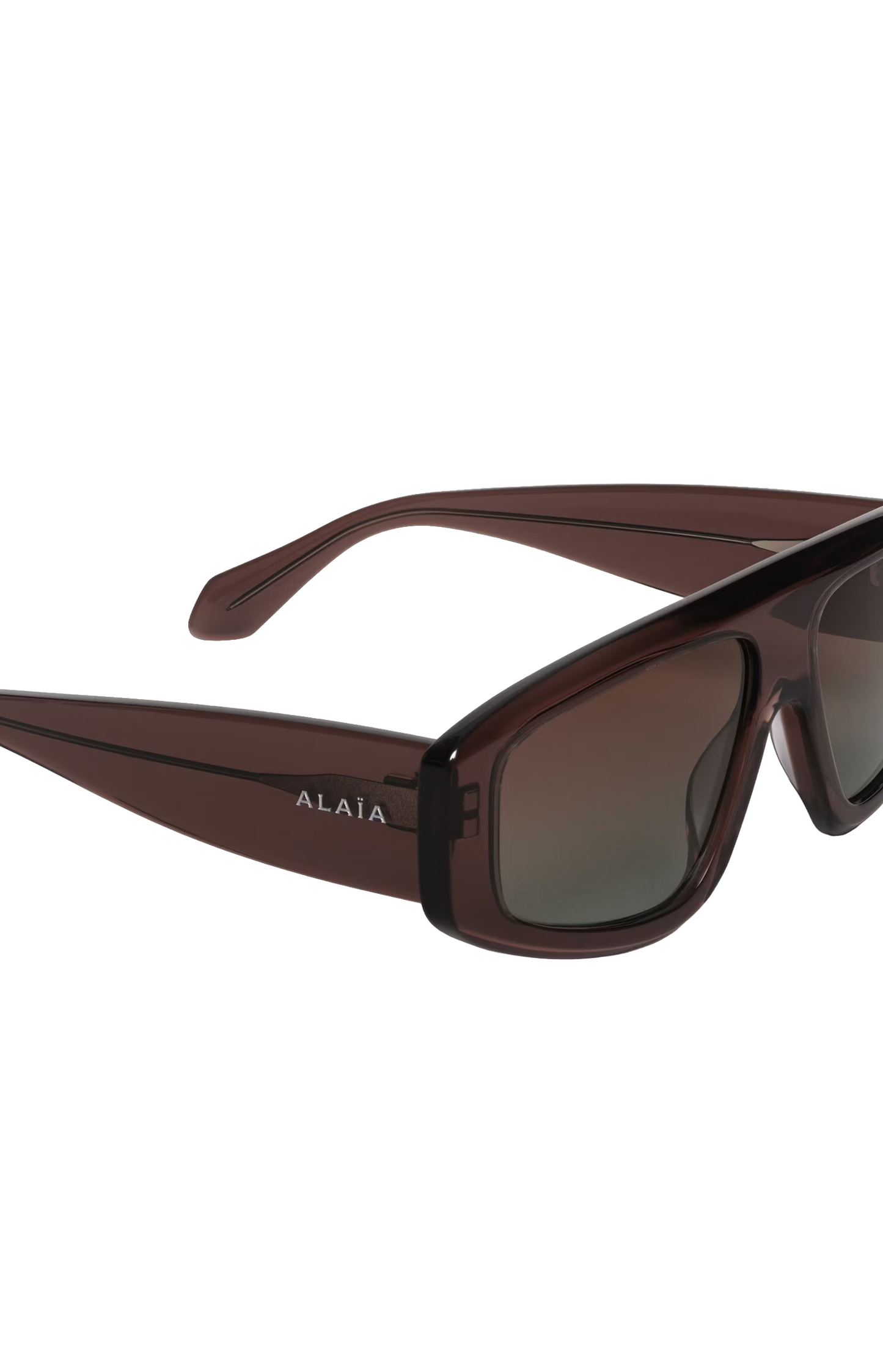 ALAÏA Aviator Mask Sunglasses in Brown/Green