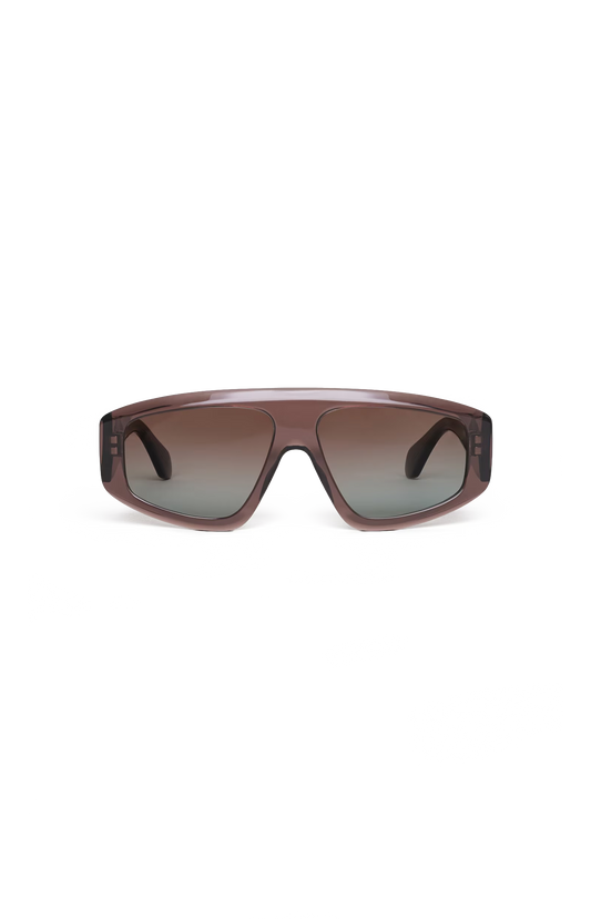 ALAÏA Aviator Mask Sunglasses in Brown/Green