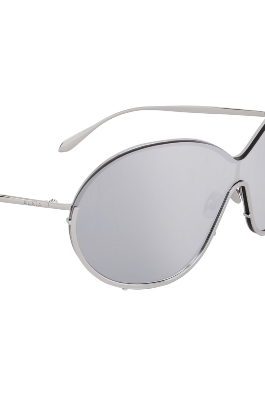 66mm Metal Round Sunglasses in Silver