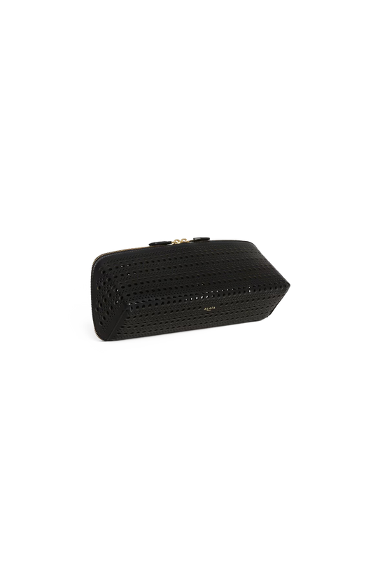 ALAÏA Delta Clutch in Perforated Vienne Calfskin in Black — product photo 2