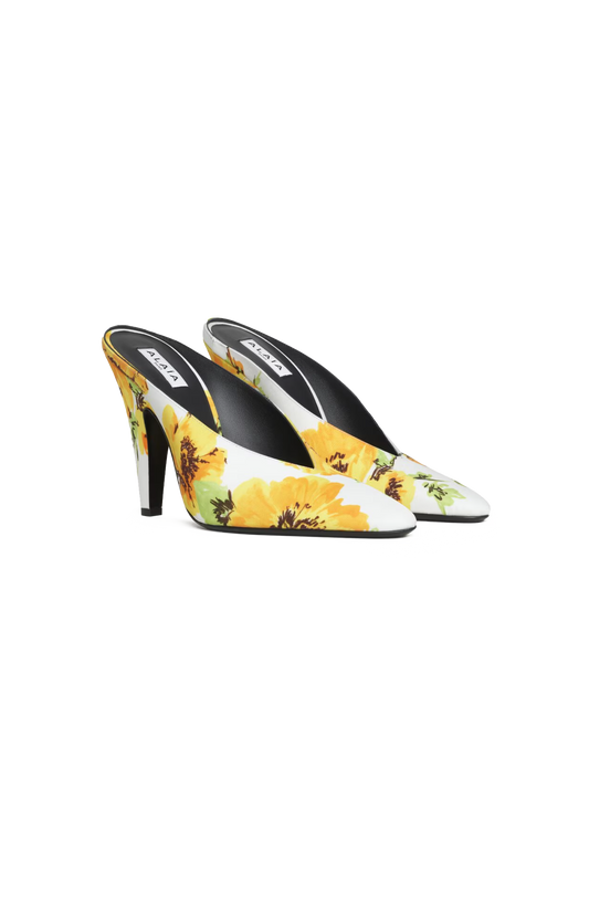 Cone Mules in Flower Print