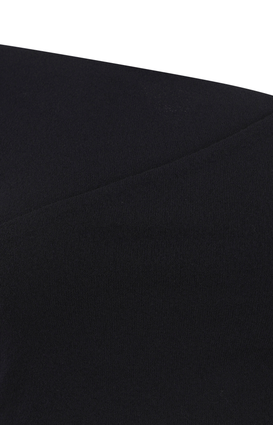 Cropped Cotton-Blend Crepe Top in Black