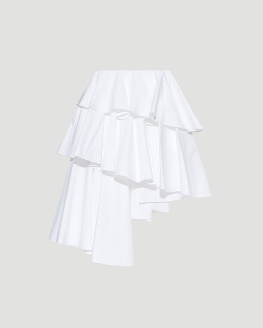 ASYMMETRICAL SKIRT IN WHITE
