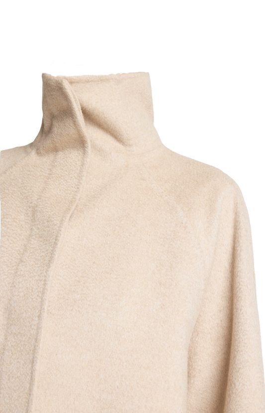 Asymmetric Double Face Cashmere Coat
