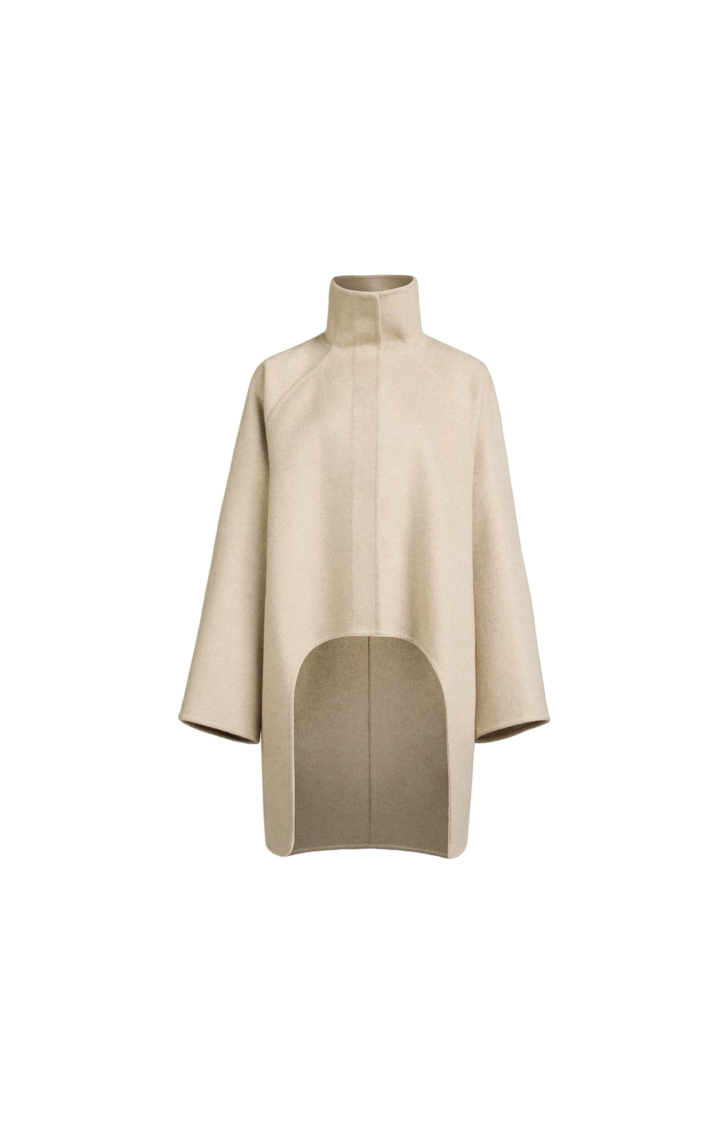 Asymmetric Double Face Cashmere Coat