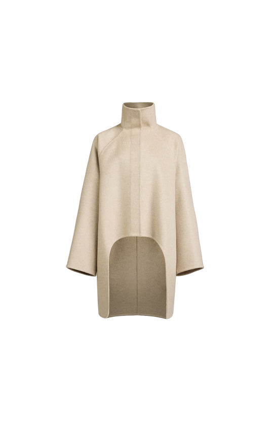 Asymmetric Double Face Cashmere Coat