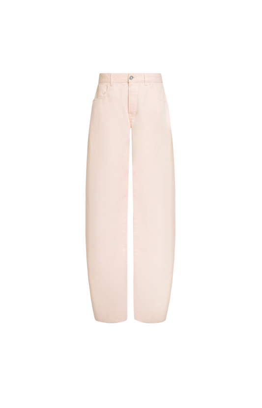 Round Denim Pants in Pink
